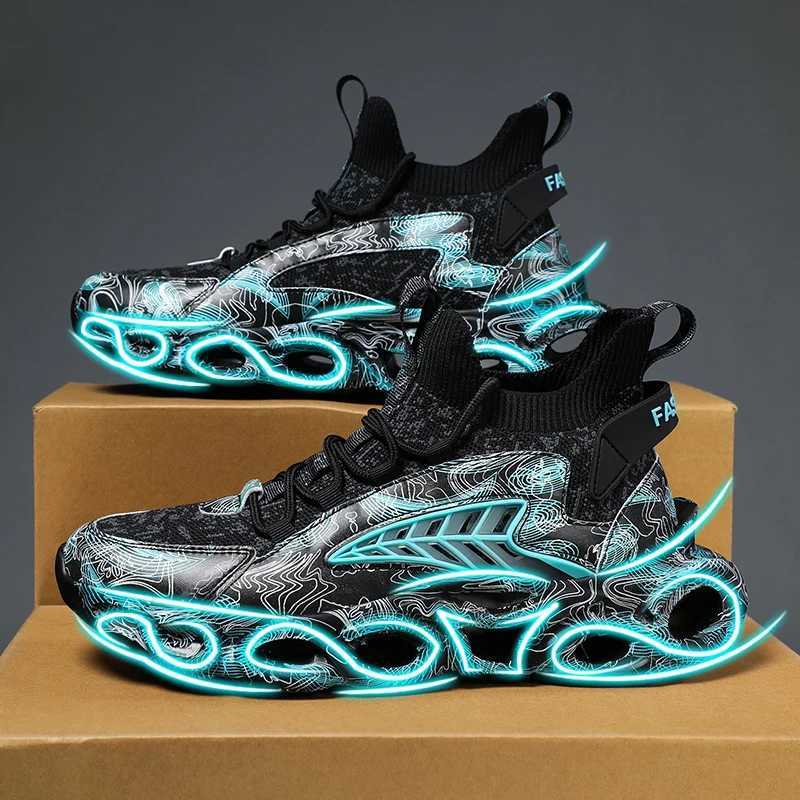 New Mens Ultra Light Running Shoes Fashion Unisex Large Size Sneakers Chunky Womens Blade Sole Jogging Shoes Couple ShoesXJ250312