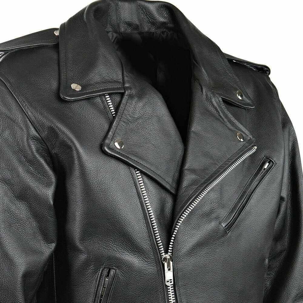 Men PU Leather Jacket Motorcycle Fashion Slim Fit Leather CoatT250311