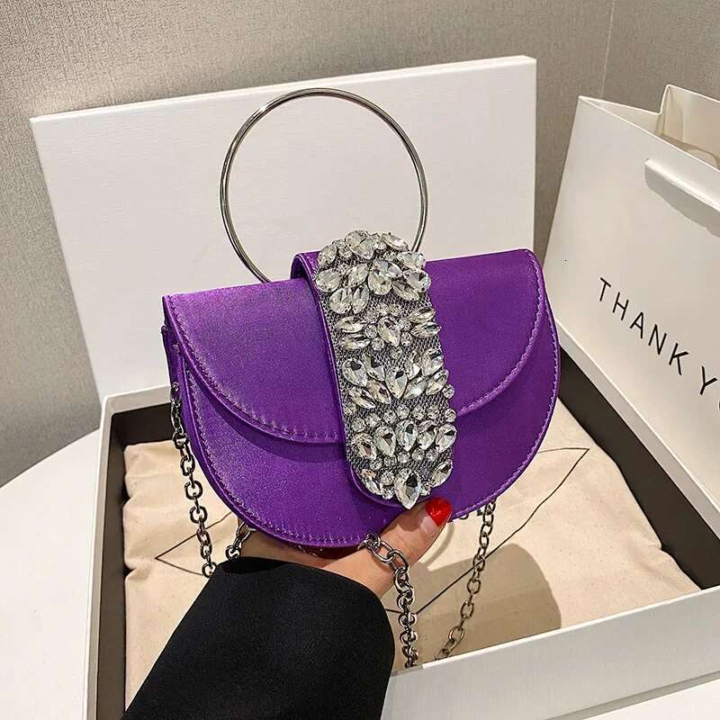 New Women Evening Bags Shiny Rhie Clutch Money Purses Fashion Shoulder Handbag Wedding Party Dinner Bag
