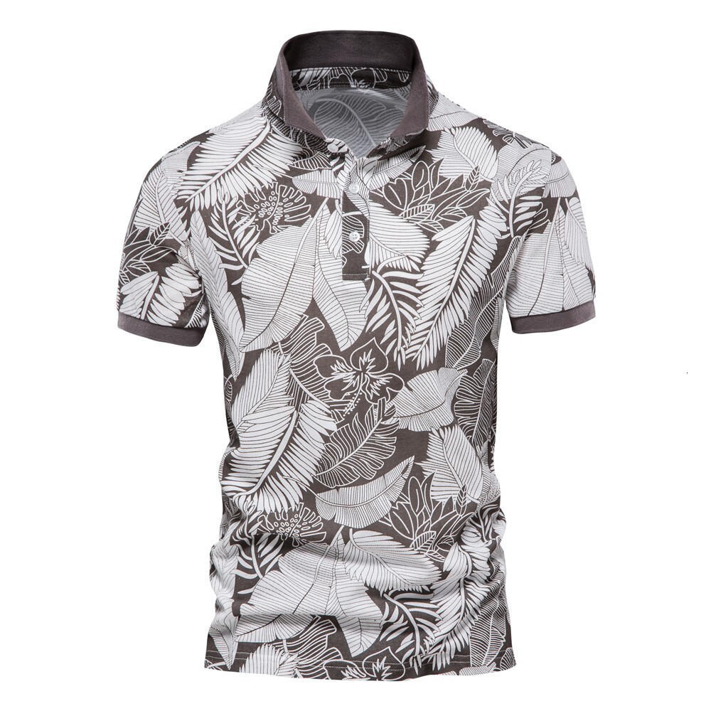 2025 tracksuit Summer New Printed POLO Shirt Men's Short Sleeve Polo Neck European Size T-shirt