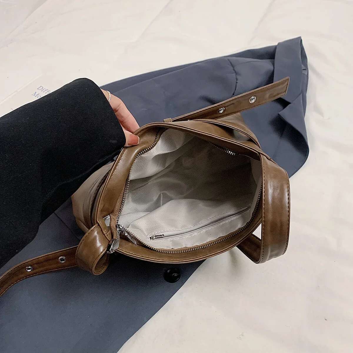 LEFTSIDE Belt Design Small PU Leather Cross Body Bags Lady Shoulder Bag For Women 2024 New Trend Fashion Handbags And Purses