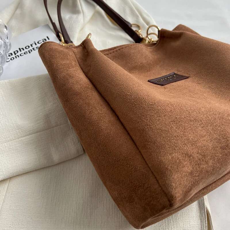 Leisure Suede Large Capacity For Women, Commuting Shoulder Bag, Tote Bag