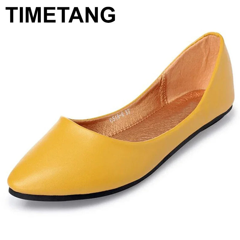 TIMETANGGenuine Leather Flat Shoes Woman Hand-sewn Leather Loafers Cowhide Spring Candy color CasualShoes Women Flats WomenShoes 250305