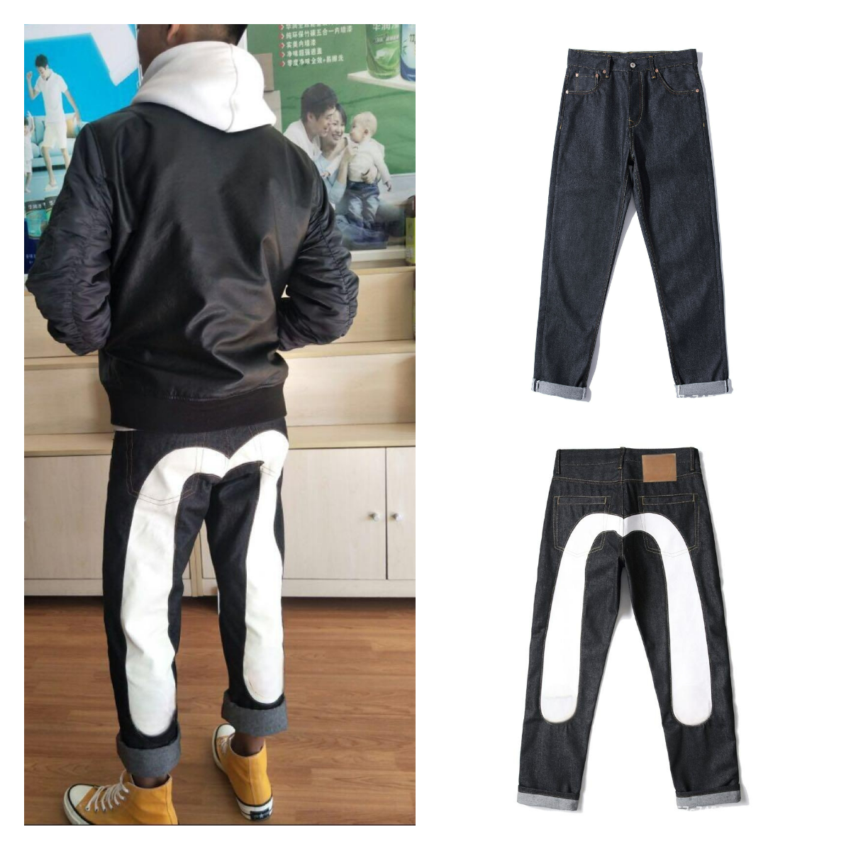Evisue Jeans mens designer jeans woman designer man jeans evisue jeans American Jnco Jeans Y2k Jeans High Street Fashion New Big Jeans