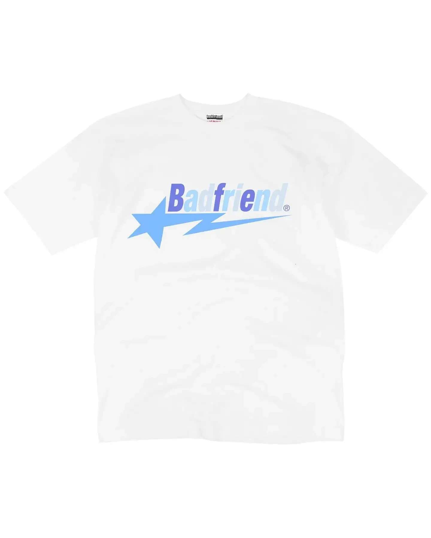 Badfriend Letter Printed Men's T-Shirt Y2k Hip Hop Oversized Tops New Haruku Fashion Casual Loose T Shirt For Men Streetwear