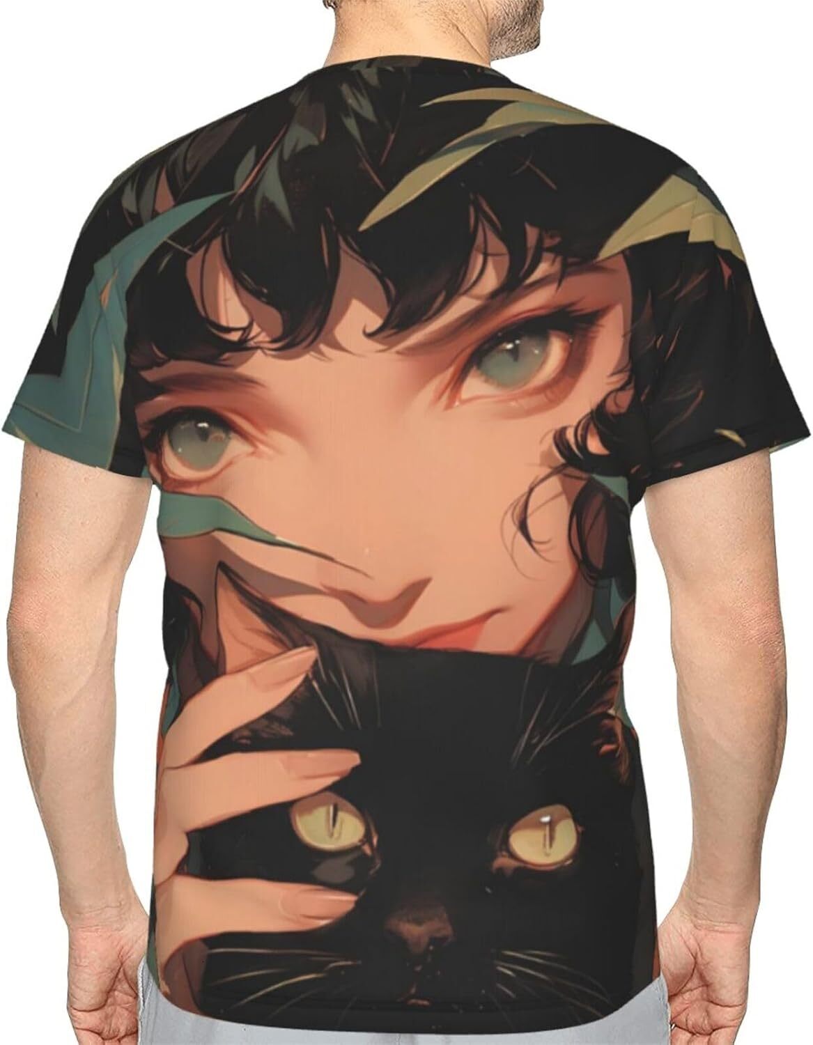 Mens T shirt Cat Girl Pattern Men's Women's T-Shirt Cute Anime Girl 3D Printed Novelty Short Sleeve Unisex Fashion Tee tee Casual tops summe