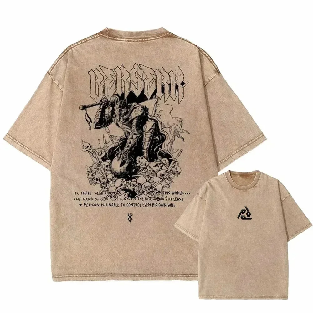 SORCERER MASTERMIND VINTAGE TEE Japan Washed Tshirts Oversized Cotton Tee Print Graphic for Men Women Acid Wash Casual Daily 250312