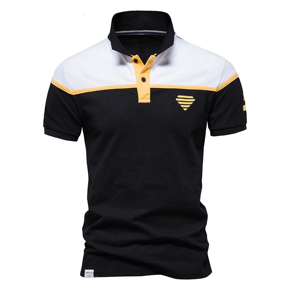 Men's T-shirt 2025 New Year Summer Splicing Printed Cotton Short Sleeve Polo tracksuit