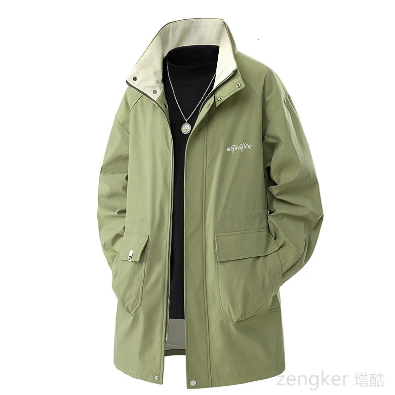 Large size trench large mens long spring and automatic casual jacket loose fit plus 7XL 8XL 9XL 250312