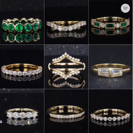 Factory Wholesale Handmade Wedding Band Classic Design Jewelry 18K Gold Lab Grown Diamond Jewelry Women Real Moissanite Ring