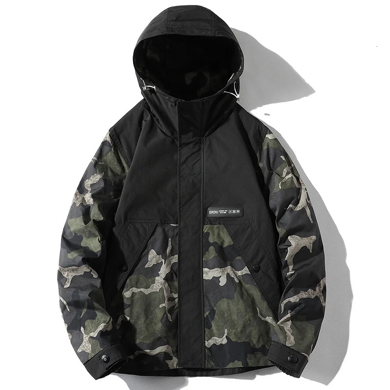 Military bomber jacket mens fashionable casual camping windproof hooded oversized 4XL 250312