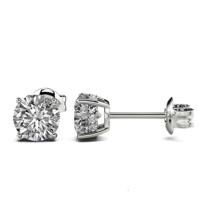 1 Carat 10k/14k/Gold Vvs Gra Set Classic Carbon Silica Earrings