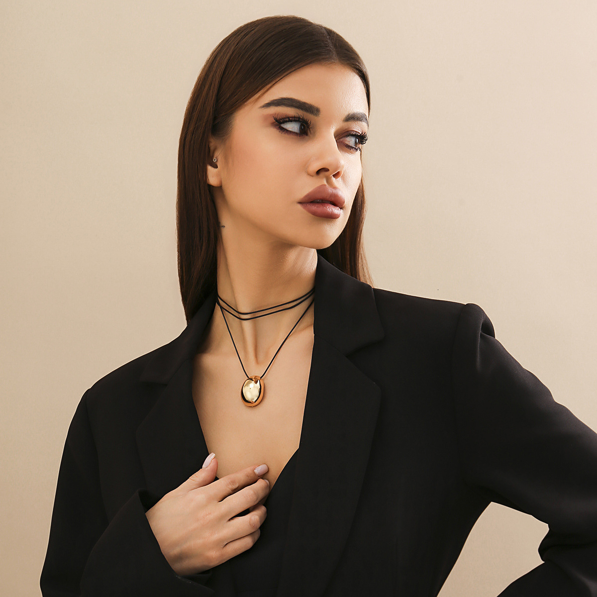 Geometric Design Sense With All The Necklaces Sweet Cool Style Advanced Pull Wax Thread Necklace Jewelry for Women
