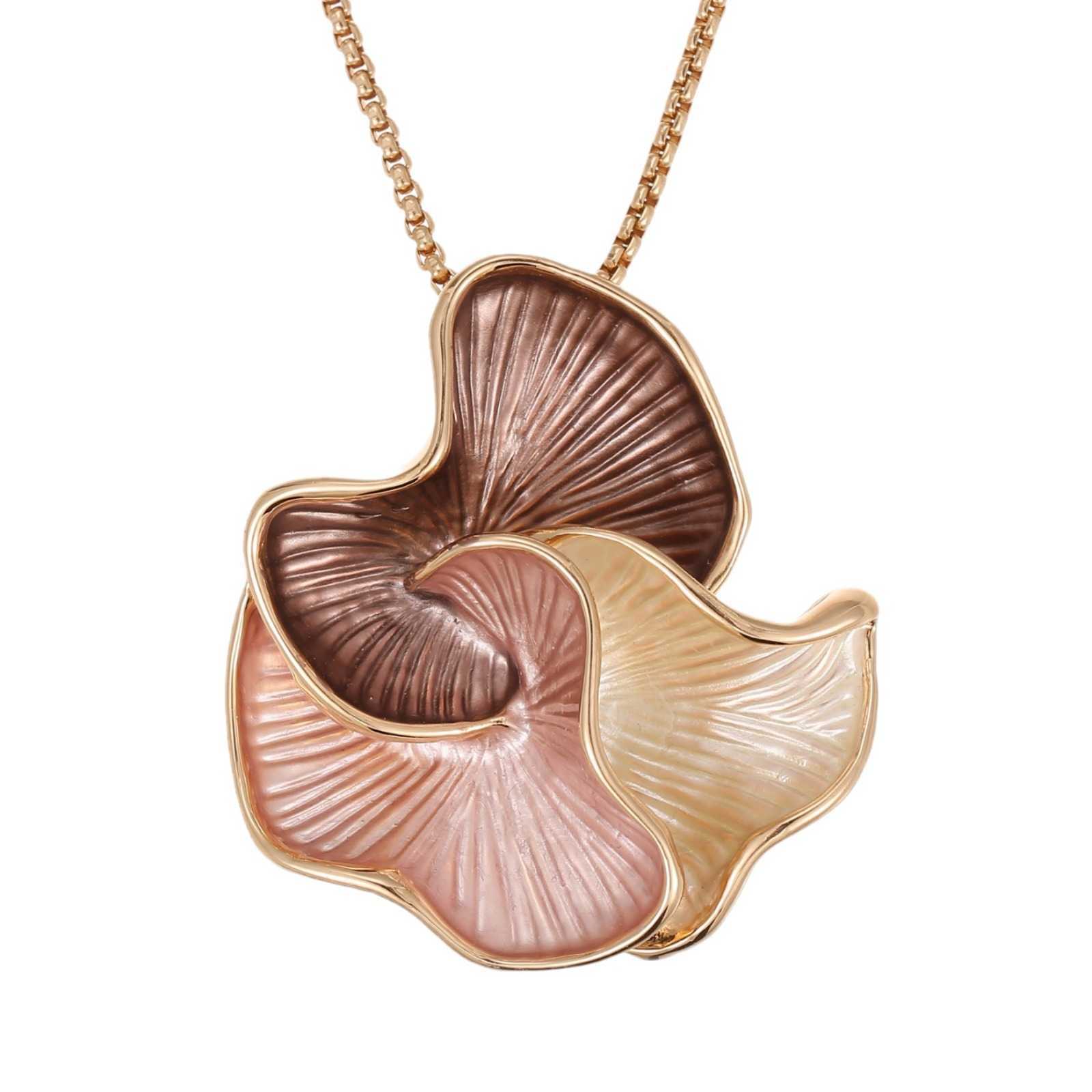 New Colored Oil Geometric Petal Earnail Ring Pendant Set for Womens Luxury Jewelry Set W250312