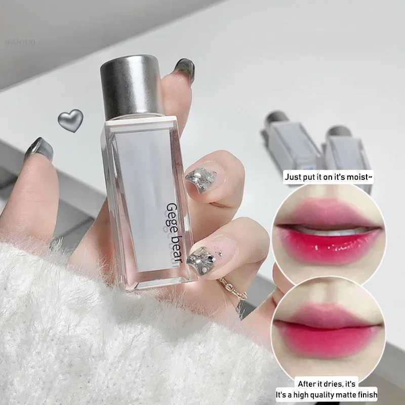Water based matte lip color moisturizing gloss nude pink liquid lipstick non sticky cup mirror lip color female beauty cosmeticsXJ250312