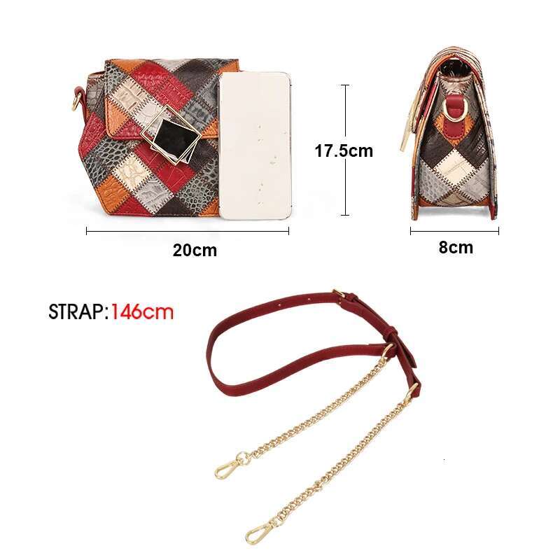 Women's Vintage Shoulder Bags Factory Genuine Leather Crossbody Purse Travel Summer Lady Chain Small Messenger Bag