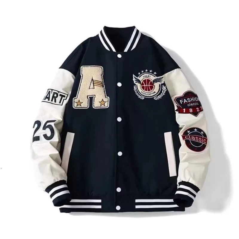 Los Angeles California United States City Copy Flower Letter Mens Loose Fashion Baseball Motorcycle Travel Jacket 250312