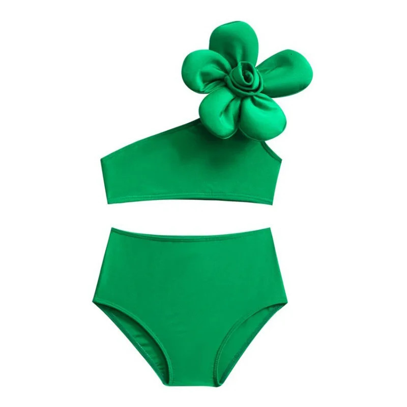 Baby Bikini Girls Sleeveless Swimsuit Set Cute Flowers Fashion Swimwear Summer Children Beach Sunny Beachwear Suit 3-12 Year 250311