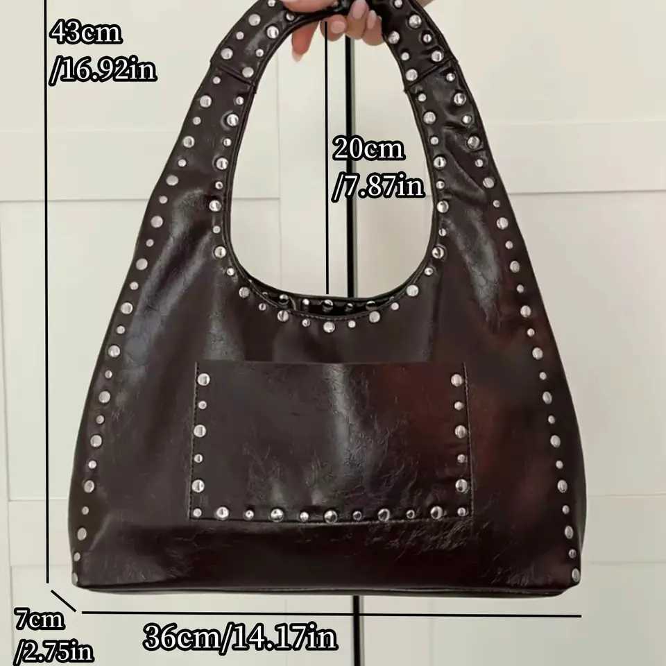 New Arrival Shoulder bag fAshionable stud wallet punk inspiration - motorcycle PU leather lingerie womens bag T250312