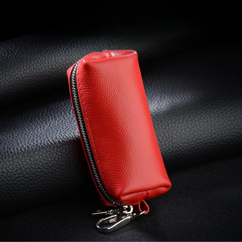 Genuine Leather Keychain Men Women Key Holder Organizer Pouch Cow Split Car Long Key Bag Housekeeper Key Case Wallet 250311