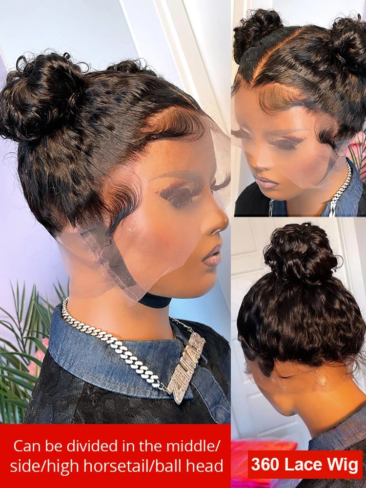 Free shipping 200density Mogolian Invisi Strap HD 360 Front Human Hair Deep Curly Precut 13X6 13X4 Lace Frontal Wig Synthetic Glueless for Women