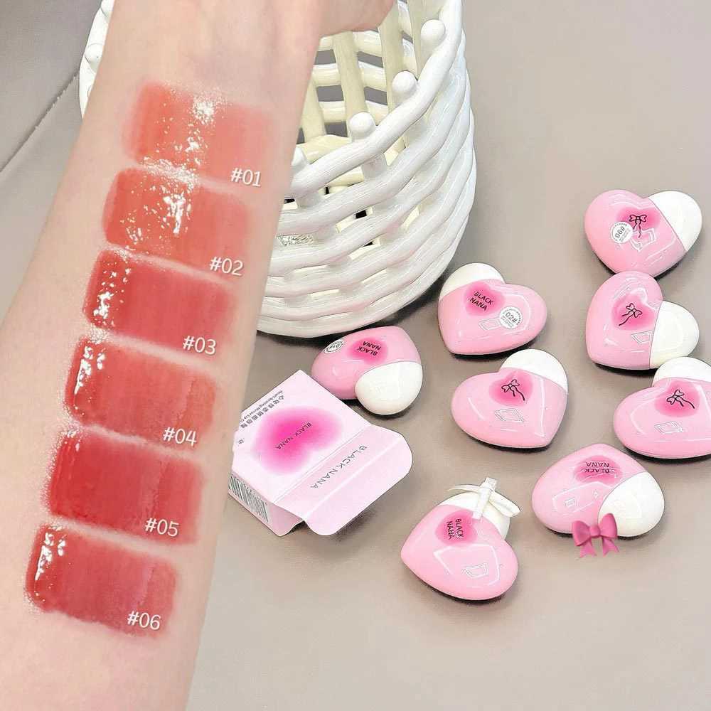 Cute Heart-shaped Mirror Lip Gloss Moisturizing Sexy Red Jelly Lip Glaze Nude Pink Water-light Lipstick Tint Lip Makeup CosmeticXJ250312