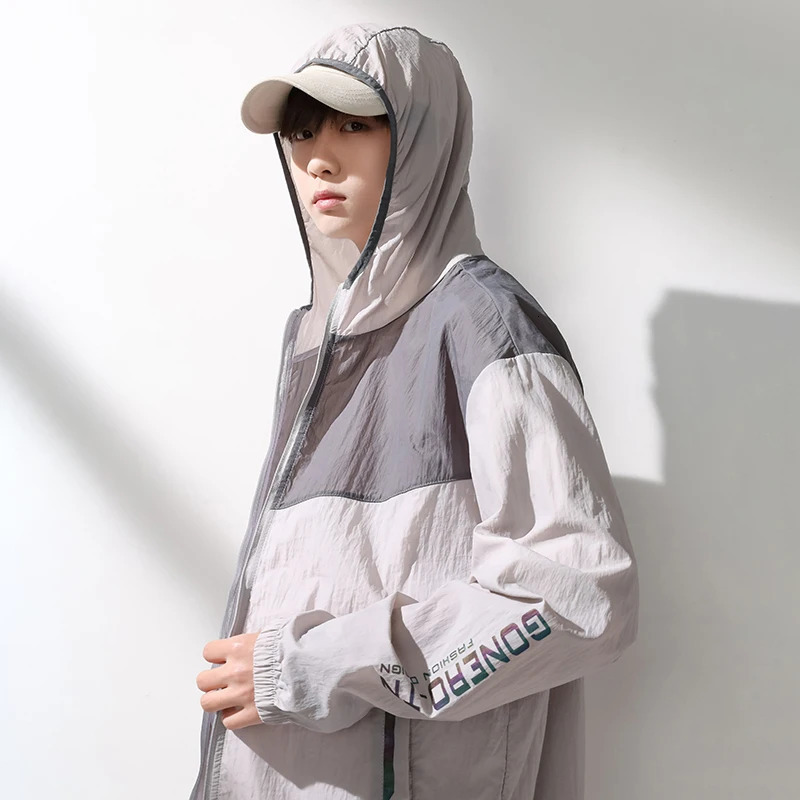 Mens Highquality Ice Silk Sunscreen Suit Ultrathin Breathable Quick Drying Outdoor Sports UV Protection Leisure Jacket 250312