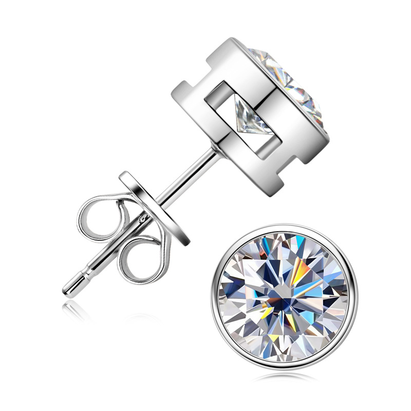 Choucong Simple Fashion Stud Earrings Elegant Solitaire Round 5A Cubic Zircon CZ Diamond Women Jewelry 925 Sterling Silver Party Female Mother Day Gif