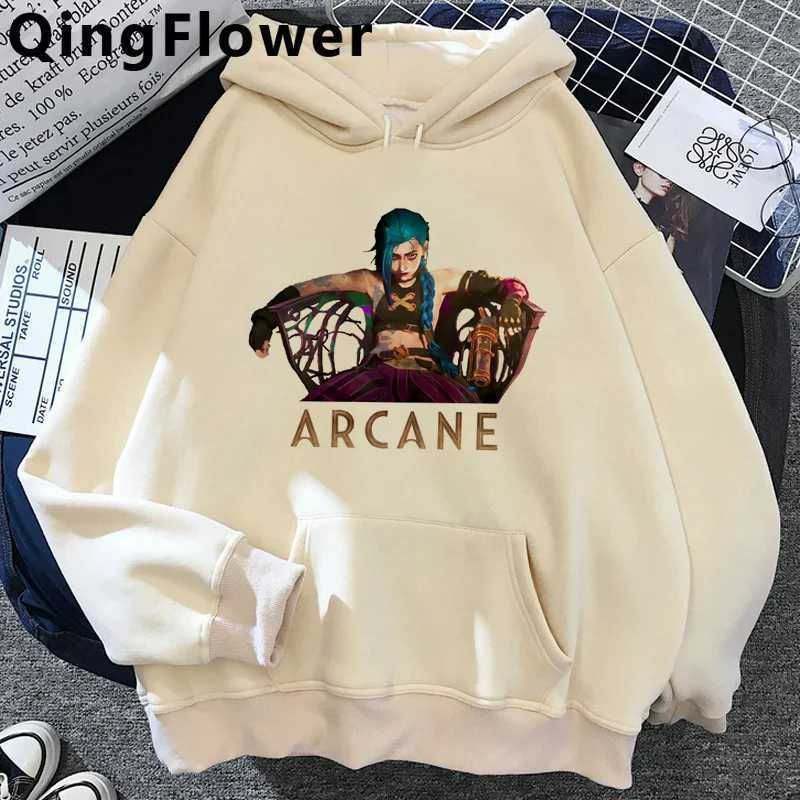 Arcane Jinx Mens Hoodie Oversized Street Mens Hoodie Anime Harajuku M250312