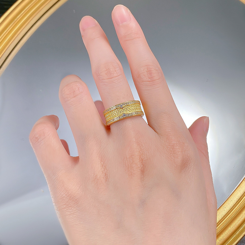 Choucong Brand Wedding Rings Vintage Jewelry Real 100% 925 Sterling Silver White Moissanite Diamond Weave 18K Gold Eternity Lady Women Engagement Band