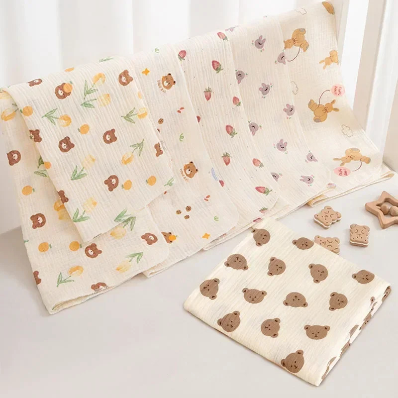 Baby Receive Blanket for born Cotton Muslin Cover Swaddle Bedding Infant Bath Towel Items Mother Kids Stuff 80cm 250304
