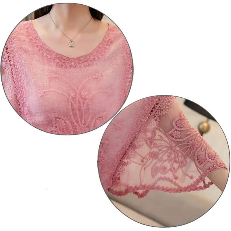 Fashion Spring New Chiffon Blouse Cotton Edge Lace Blouses Butterfly Wer Women Shirt Tops Blusas 4073 50
