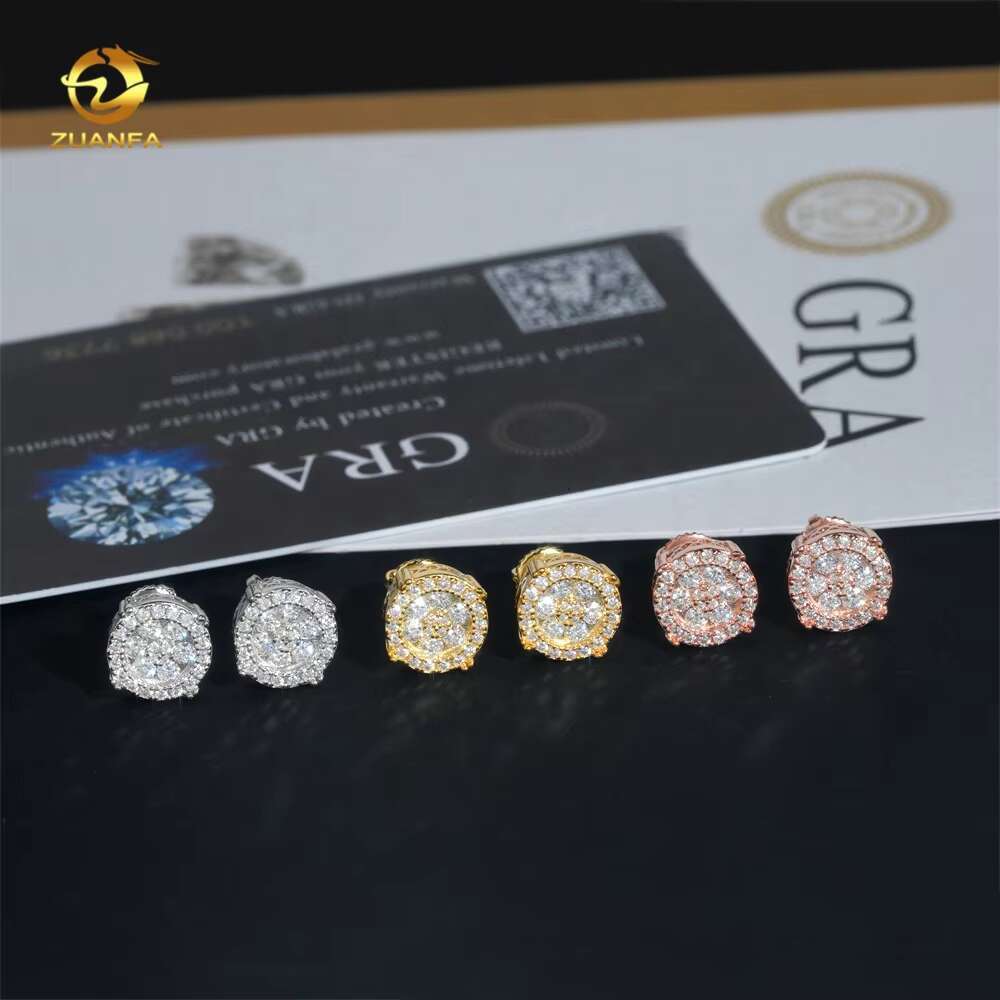High quality hip-hop jewelry, pure sier, chilled men's wear, moissanite earrings
