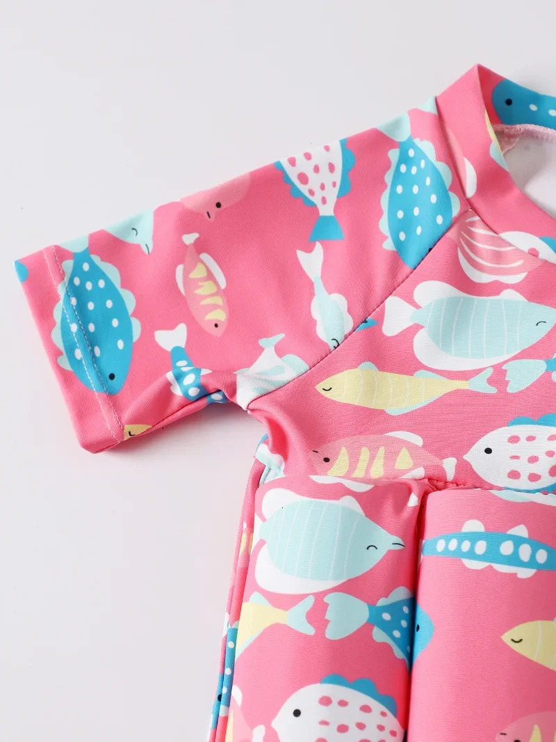 Children Swimming Training Swimwear Boys Girls Swimming Suit Detachable Floating Swimsuit Kids Buofancy SwimwearCaps Suit 250311