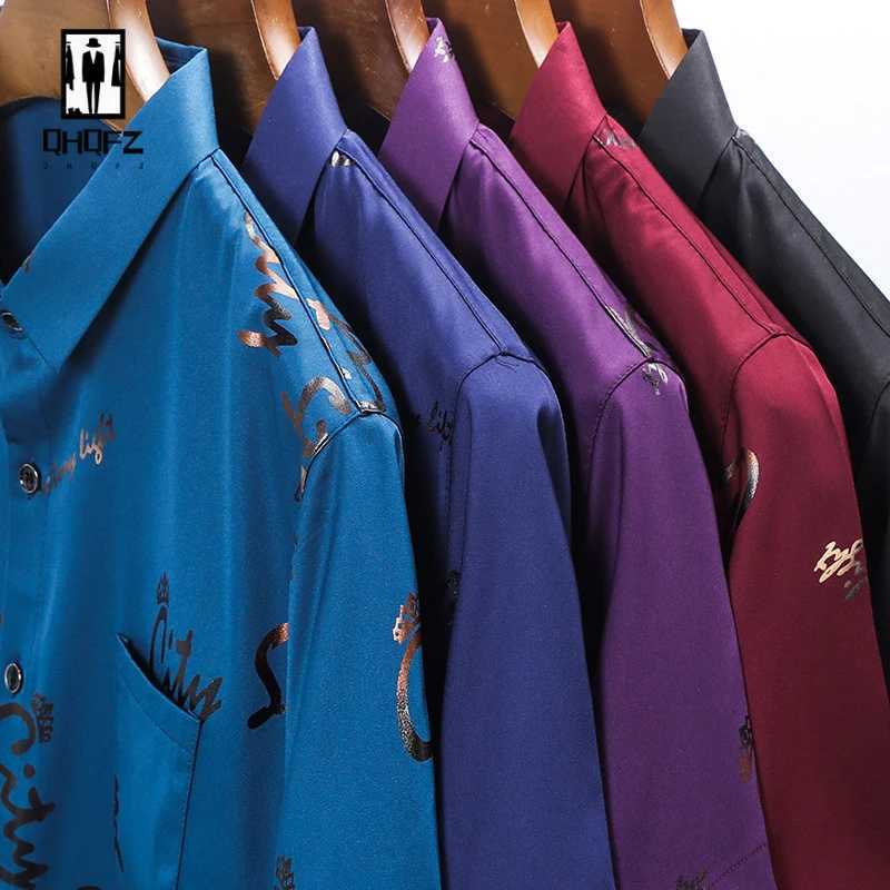 Mens casual and fashionable short sleeved printed shirt no ironing wear-resistant business top W250312