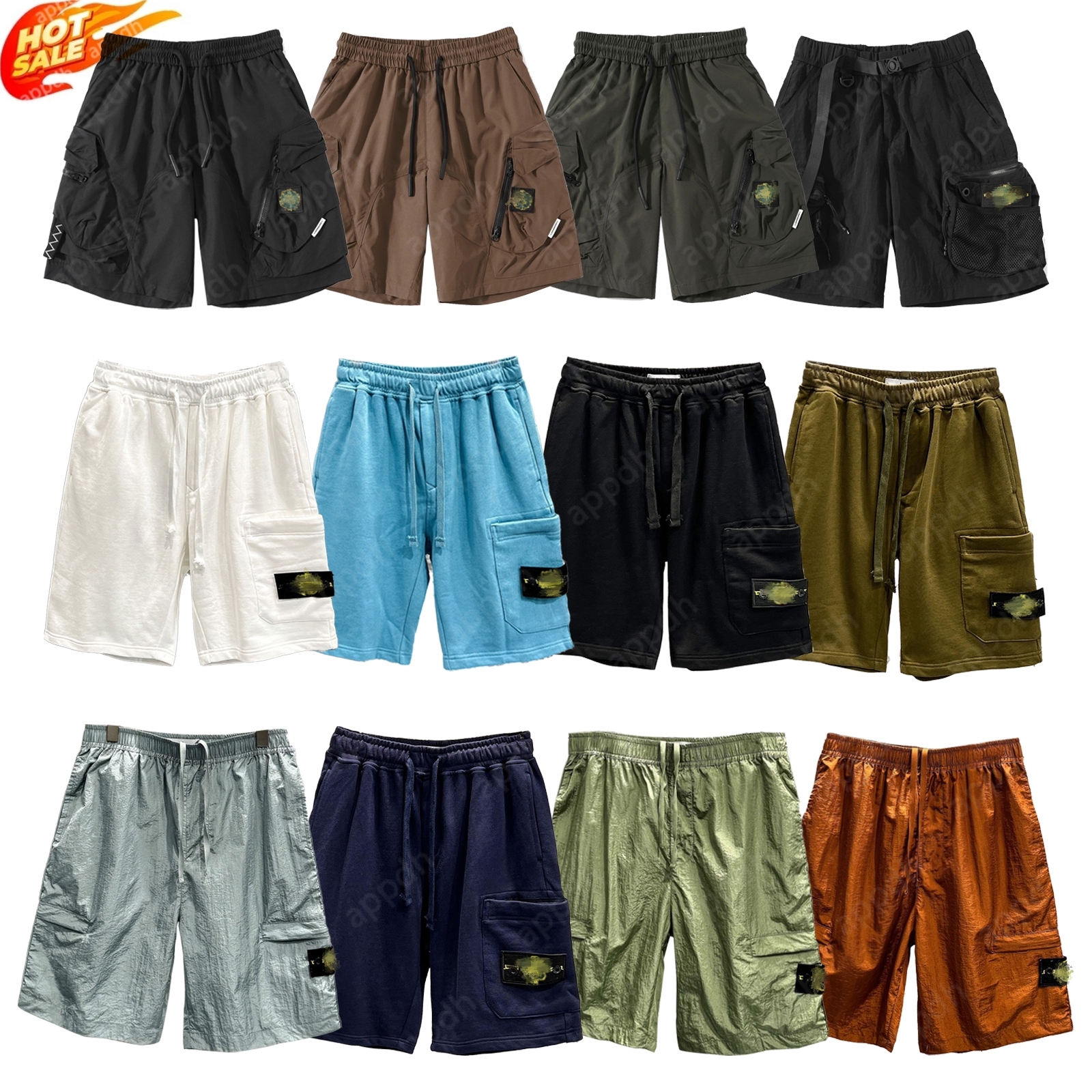 Stone Shorts Mens stone badge island shorts Track Pant Nylon Swim Shorts Loose Outdoor Street Man Jogging Shorts Fitness Sweatpants