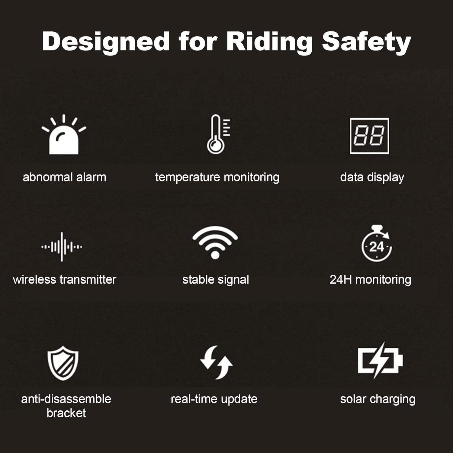 Motorcycle TPMS wireless tire pressure monitoring system, IP67 waterproof and dustproof wireless belt with 2 external sensors and digital LCD display 