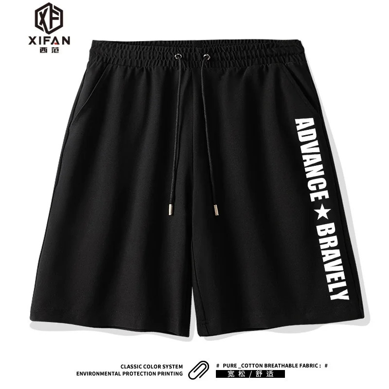 2025 Summer Mens Shorts Pure Cotton Printed Five-point Pants Couple Loose and Comfortable Middle Pants Trendy Fashion Sweatpants 250310