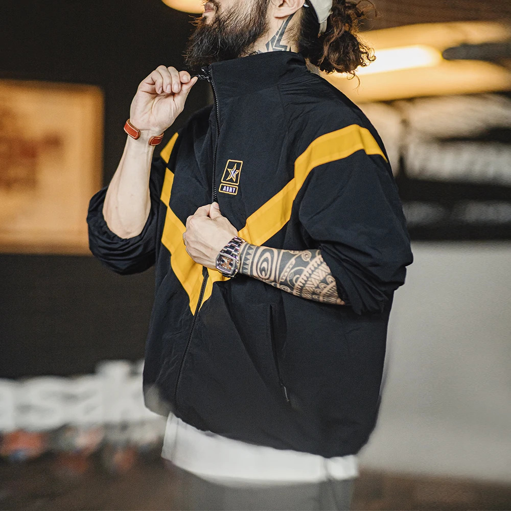 Maden Retro Training Jacket Outdoor IPFU Sports Comparison Loose Stand up Collar Zipper Mens Autumn n 250312