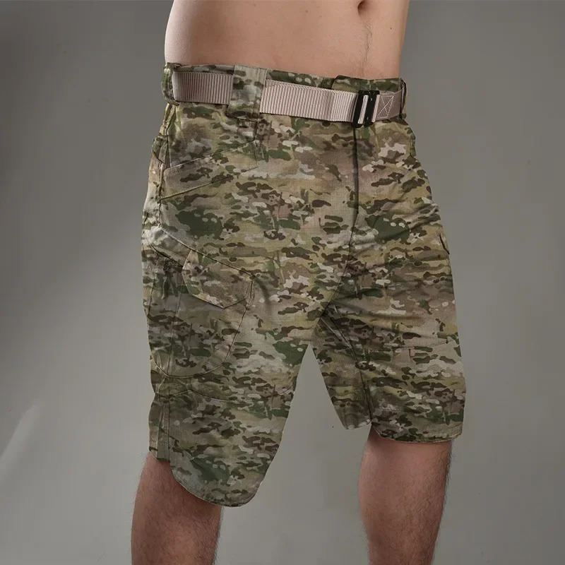 Summer Mens Cargo Pants Brushed Tactical Loose Printed Running Shorts 250312