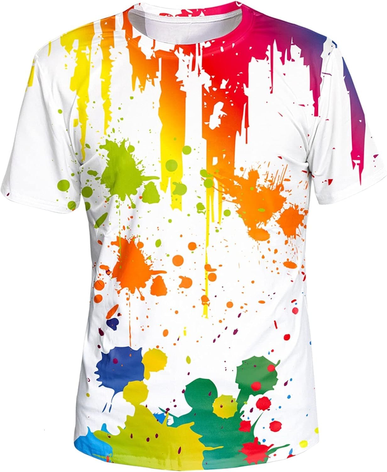 Mens T shirt Unisex 3D Graphic T-Shirt Colorful Design Short Sleeve Crewneck Digital Tee for Young tee Casual tops summer clothes colorful Graffiti