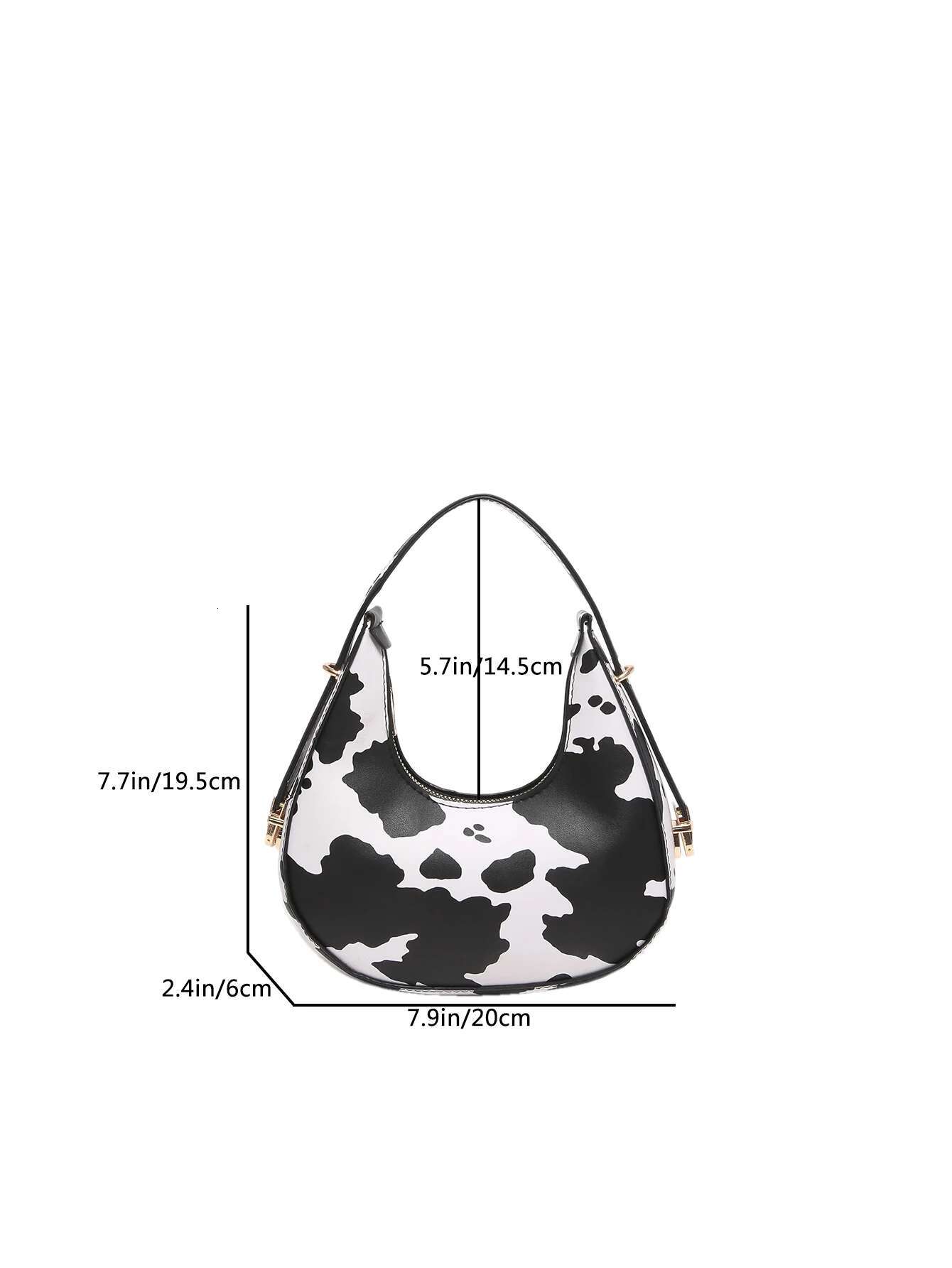Cow Leopard Print Crescent Underarm For Women's Bag, Casual And Personalized Temperament, Hand-Held Shoulder Bag