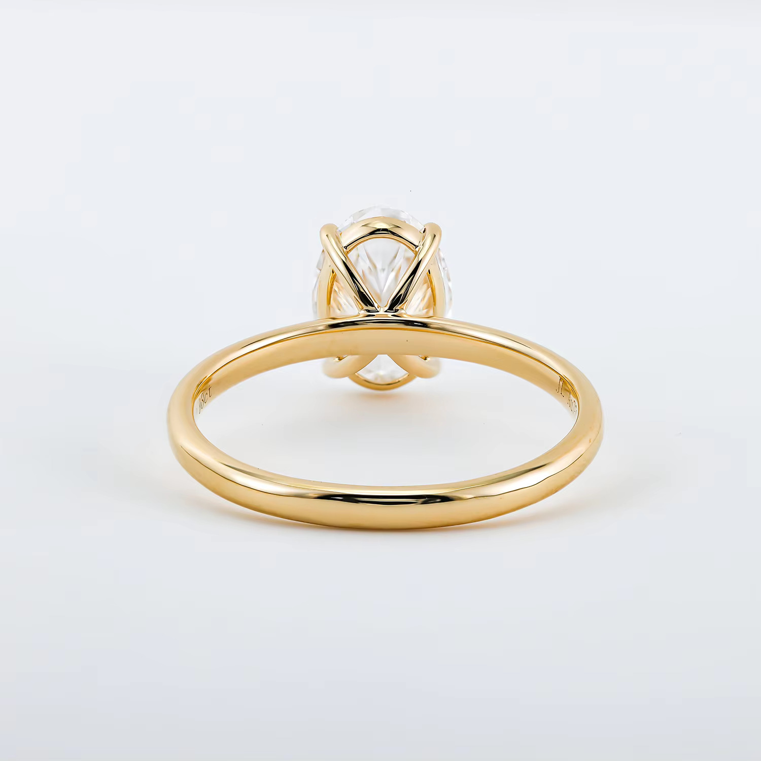 Moissanite Solitaire Oval Cut Engagement Ring 18K Gold Plated With GRA DEF Round Brilliant Moissanite Jewelry Factory