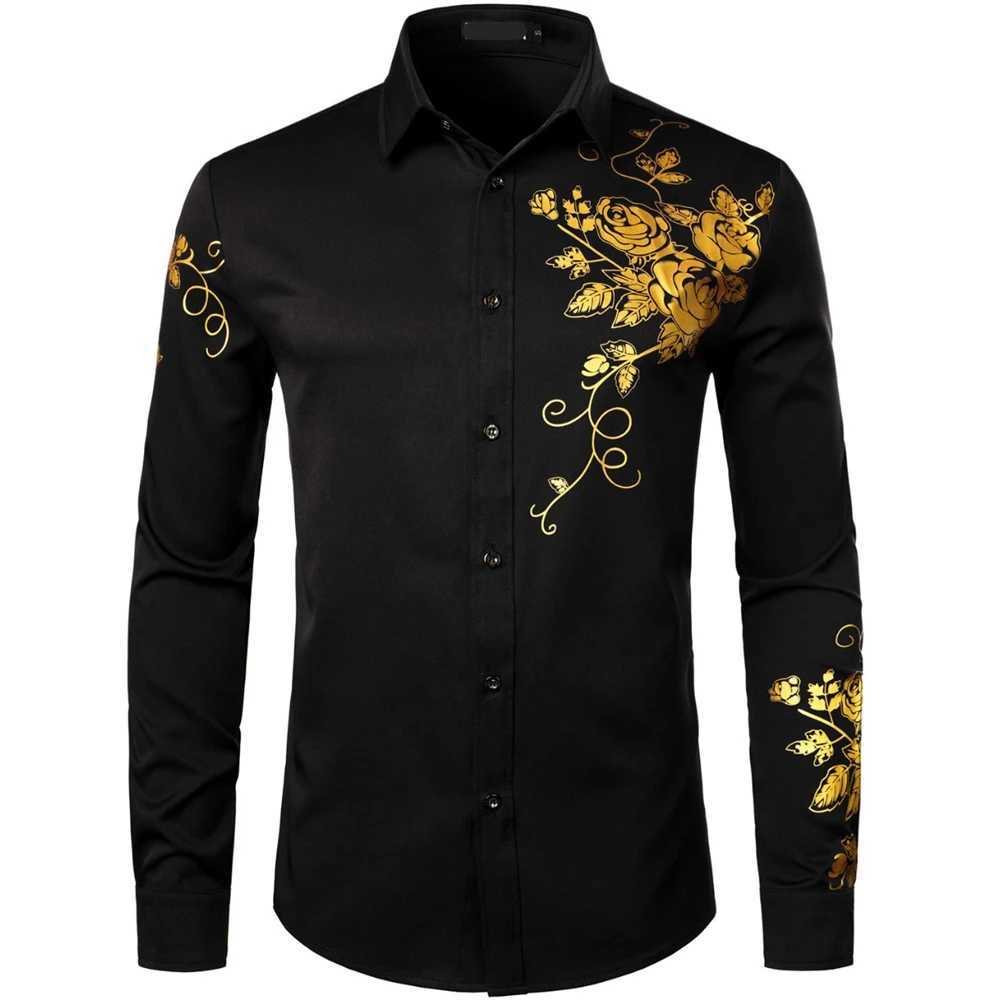 Mens Long Sleeve Shirts Casual Shirts Elegant Fashion Mens Clothes 2024 Mens Trendy Clothes Oversized Printed Long Sleeves W250312