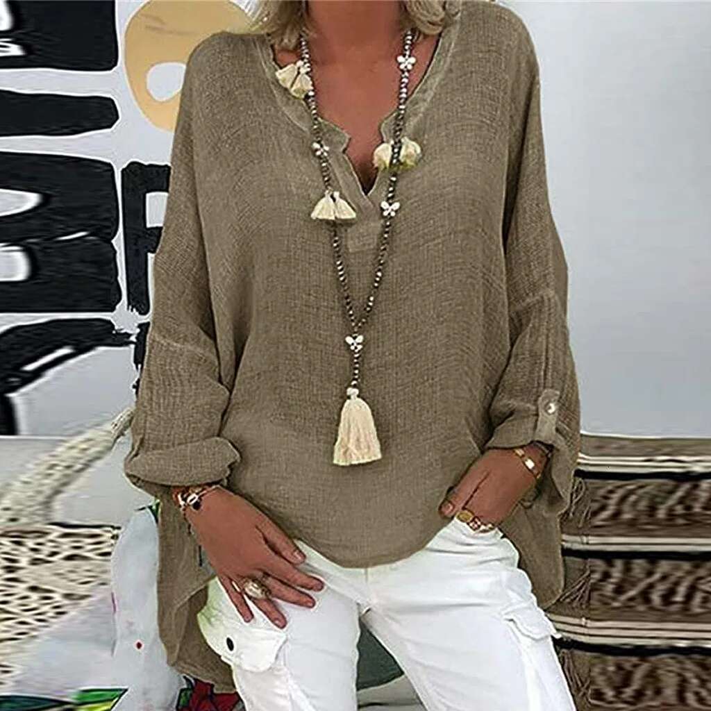 Plus Size Women's Summer New V Solid Top Casual Women En Shirt Round Neck T-Shirt Short Sleeve Tops Loose Blouse