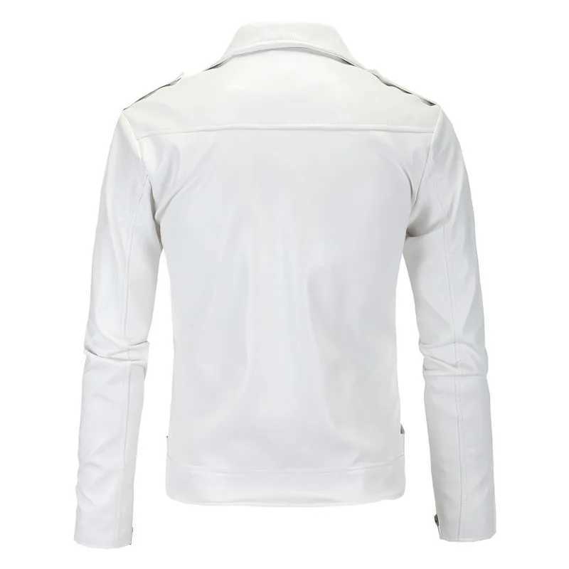 Mens Casual Solid Color Versatile Locomotive Leather Jacket British Fashion Washed Leather JacketT250311