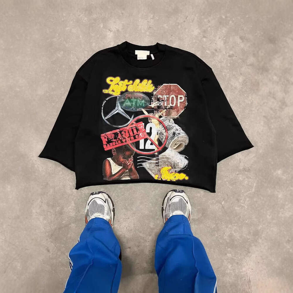 Harajuku Street Hip Hop Rock Summer New Printed T-shirt Unisex Style Short Sleeve Loose Top