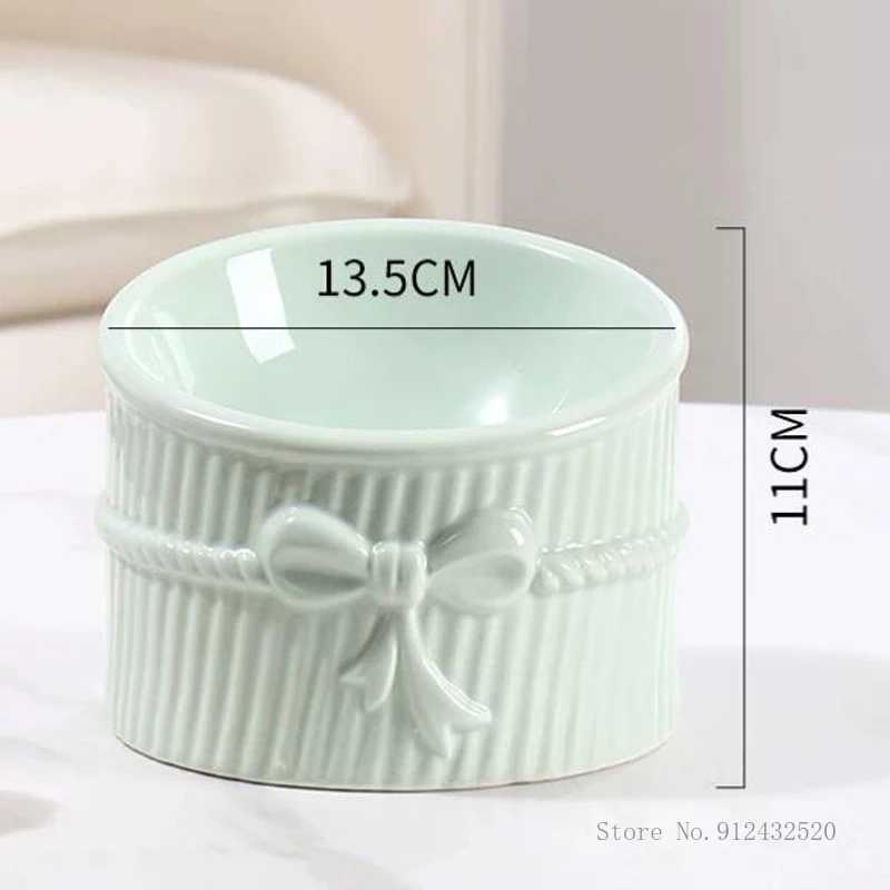 New Arrival Ceramic Cervical Protection Flat or Inclined Mouth Eating Drinking Water Food Dog Cat Bowl High Feet Tableware Pet Product