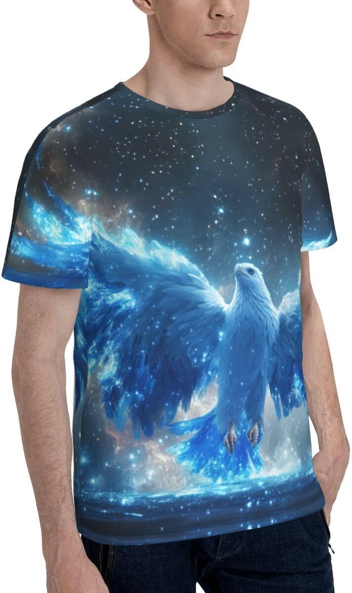 Mens T shirt Ice Eagle 3D Pattern Printed Unisex T-Shirts Novelty Fantasy Animal Eagle Graphic Men Women Short Sleeves Top tee Casual tops summer clot