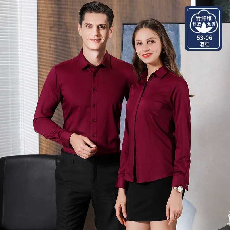 Bamboo Fiber Mens Long Sleeve Shirt Luxury Solid Stretch Comfort Soft Square Collar Brand Formal Slim Fit Non Iron Smooth Shirt W250312